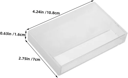 Vista 2 de Caja de almacenamiento de cinta de casete vintage, soporte de plástico transparente para casetes de música, joyería y organización de cristal