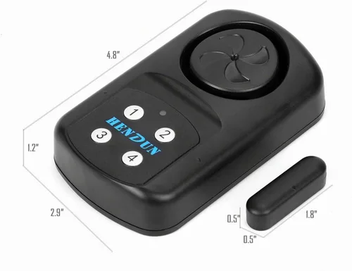 Vista 9 de HENDUN Alarma de puerta al aire libre con teclado remoto, impermeable IP67, alarma de puerta de piscina enterrada, sensor de alarma de puerta, 140