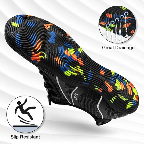 Vista 3 de ATHMILE Zapatos de agua para hombres y mujeres, zapatos de río para adultos, natación, playa, lago, piscina, calcetines acuáticos, de secado rápido