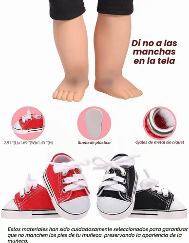Vista 7 de Zapatos de muñeca de 18 pulgadas - 7 pares con caja de regalo