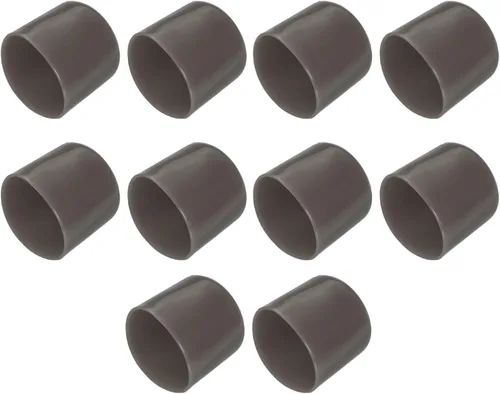 Vista 159 de uxcell 10 tapas de goma para extremos de 0.591 in de identificación, tapa de extremo redondo, protectores de rosca de tornillo, color negro