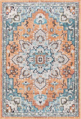 Vista 81 de Safavieh MAD473E - Tapete con diseño de medallón desgastado, bohemio elegante, colección Madison, no suelta pelos, fácil de cuidar, alto tránsito