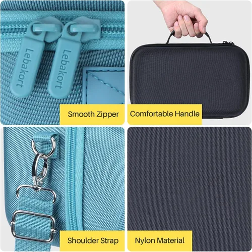 Vista 5 de Lebakort Funda rígida compatible con altavoz portátil Bose SoundLink Max, funda azul piedra Caja azul piedra