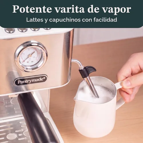 Vista 3 de Pantrymade Máquina de café expreso de 20 bar con espumador de leche
