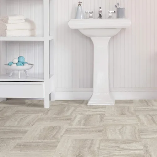 Vista 7 de FloorPops FP3327 Platinum - Azulejos de suelo para despegar y pegar, color gris (paquete de 2)