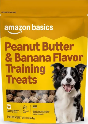 Vista 9 de Marca Amazon – Wag - Golosinas de entrenamiento con sabor a mantequilla de maní y plátano para perros, 2 libras (paquete de 1)
