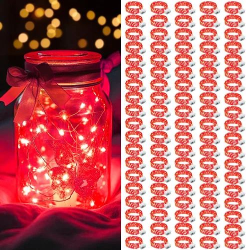 Vista 22 de AIKEI Paquete de 12 luces LED de hadas que funcionan con pilas, guirnaldas de luces impermeables de 7 pies, 20 luces LED de luciérnagas estrelladas