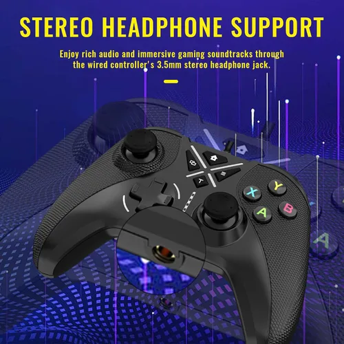 Vista 5 de Snail Bear Wired Gaming Controller for Xbox One, Xbox One S, Xbox One X, Windows 108.187 PC, Black