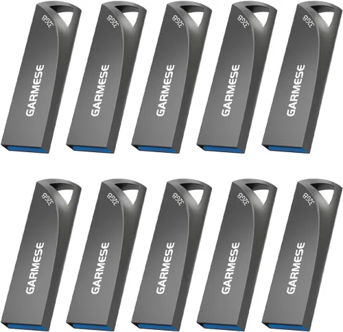 Vista 10 de Unidad flash USB 3.0 de 64 GB, unidad de pulgar de metal con orificio para llavero Memoria portátil impermeable y delgada, Plug & Play Pulgar
