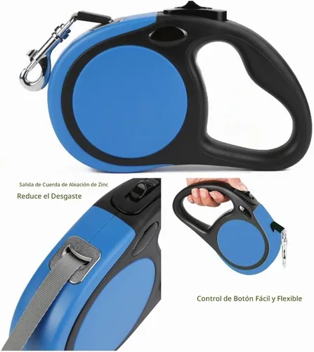 Vista 2 de Correa retráctil doble para perros de raza pequeña (hasta 44 libras cada una) – Correa extensible de doble cabeza de 16 pies para mascotas
