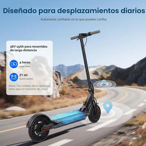 Vista 4 de Scooter eléctrico - Scooter eléctrico para adultos y adolescentes Negro 2