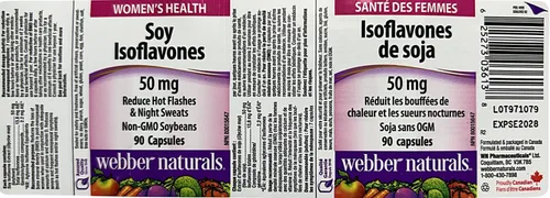 Vista 3 de Webber Naturals Isoflavonas de soja 50 mg 90 cápsulas