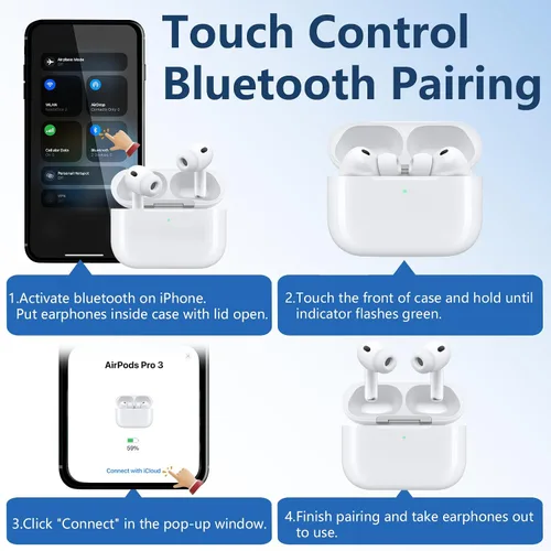 Vista 7 de Funda de carga inalámbrica para AirPods Pro 3, estuche cargador de repuesto con puerto de carga USB C