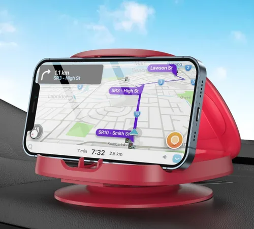 Vista 9 de Soporte de teléfono celular para automóvil, soporte vertical horizontal para teléfono con rotación de 360° para tablero de instrumentos compatible