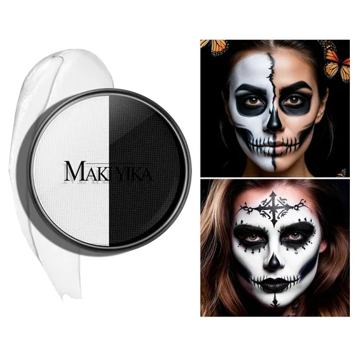 Vista 15 de Pintura facial blanca para maquillaje de Halloween, base blanca y negra 01 Blanco