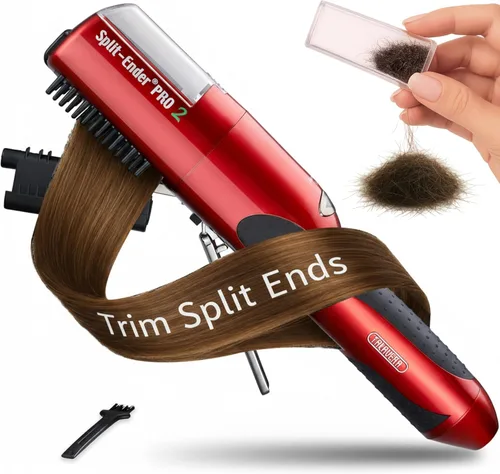 Vista 13 de Split-Ender PRO - Herramienta de Belleza Profesional Original - Recortadora de Puntas Abiertas Inalámbrica para Cabello Dañado, Seco, Quebradizo