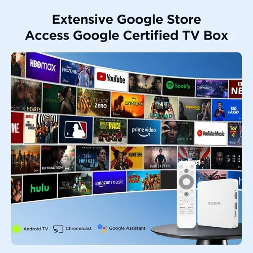 Vista 2 de KP1 Android TV Box Google Certified 4K Streaming Device 2GB RAM 16GB ROM con búsqueda por voz, Chromecast integrado Dolby Audio WiFi5 Bluetooth 5.0