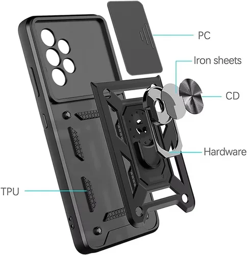Vista 7 de Funda para Galaxy A20S, Galaxy A20S, funda de TPU de grado militar + PC, [soporte integrado] diseño de doble capa resistente funda de protección