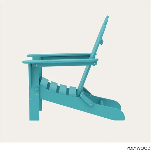 Vista 5 de POLYWOOD AD5030AR Silla Adirondack plegable clásica, Altura: 35.00" - Ancho: 29" - Profundidad: 35.00", Aruba