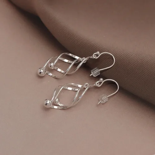 Vista 3 de LeCalla Aretes colgantes de plata de ley 925 para mujer, aretes colgantes de lágrima Aretes colgantes de gancho de pescado Regalo de joyería