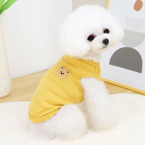 Vista 5 de Camisetas de algodón para perros y gatos - Chalecos sin mangas suaves, transpirables y elásticos para perros medianos y pequeños