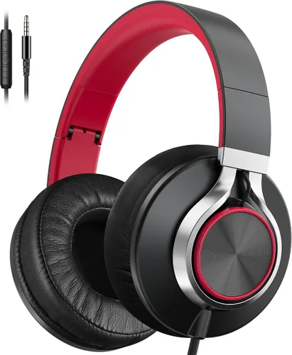 Vista 8 de AILIHEN C90 Auriculares con Cable con Micrófono y Control de Volumen, Auriculares Over Ear con Cable de 3.5mm con Reducción de Ruido, Auriculares