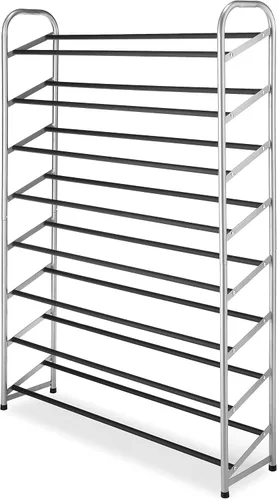 Vista 2 de Whitmor Torre de zapatos de 8 niveles, 40 pares, con estantes antideslizantes