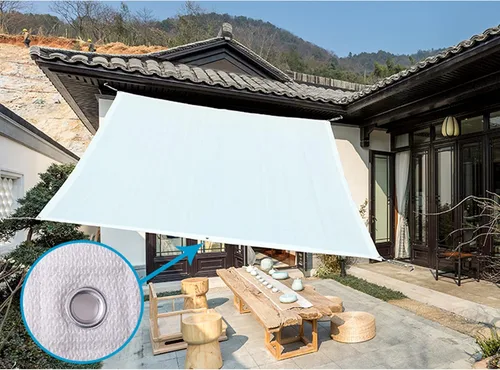 Vista 2 de Tela rectangular con protección solar, resistente a los rayos UV, malla de sombra transpirable, red de sombreado con borde sellado, tela