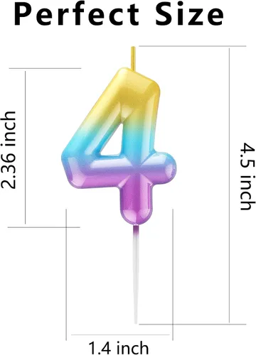 Vista 37 de Velas de número 9 arcoíris con número 3D para decoración de fiesta de pastel de cumpleaños, suministros de celebración de aniversario de boda