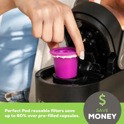 Vista 3 de Universal EZ-Cup Caspule de café reutilizable de Perfect Pod – Para uso con cafeteras de una sola porción de 1 corriente o multiflujo Refillable