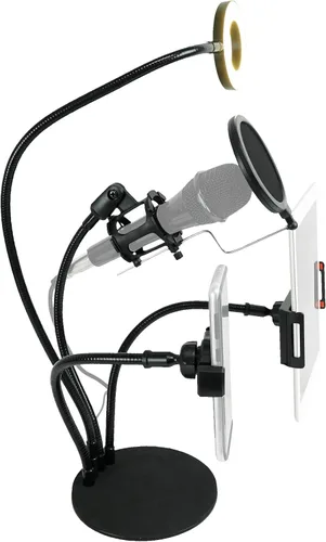 Vista 3 de LIVESHOW4LTM Social Media YouTube Streaming Selfie Light+Teléfono+Mic+Tablet Holder