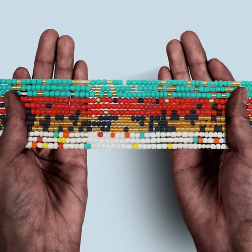 Vista 18 de 4 cuentas de cintura africana hechas a mano de 50 pulgadas para mujer, no elásticas (corbata)