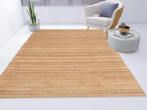 Vista 8 de Antep Rugs Alfombra de fibra de yute tejida a mano natural para interiores 8x10 (Natural, 7'10" x 10')