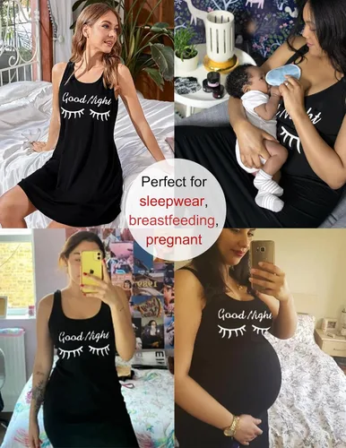 Vista 5 de Avidlove Camisón sin mangas para mujer, camiseta de dormir con espalda cruzada, sin mangas, ropa de dormir