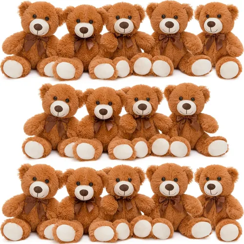 Vista 27 de MorisMos 10 Osos de Peluche a Granel para Baby Shower, Osos de Peluche Lindos de 14 Pulgadas Animales de Peluche de Felpa, Pequeños Osos de Peluche