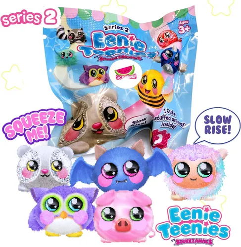 Vista 4 de Squeezamals Eenie Teenies 10pks con un personaje Eenie Teenie en cada uno! ¡Colecciona los 24 personajes de la Serie 2! Diversión en paquetes ciegos