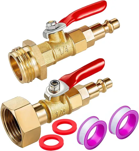 Vista 9 de Mini Válvula de Bola de Latón Sin Plomo con Interruptor de Cierre, Conexión de Compresión de 1/4 pulgada por Conexión de Compresión de 1/4 pulgada