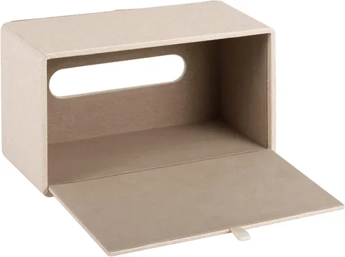 Vista 2 de Soporte para Caja de Pañuelos de Cuero de Moda, Funda Rectangular para Caja de Pañuelos para Tocador de Baño, Mesita de Noche, Caja de Servilletas