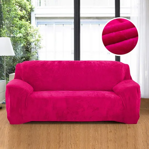 Vista 16 de Funda de terciopelo ultra suave para sofá de colores lisos, elastano elástico para sofá biplaza protección de muebles, fundas antideslizantes a