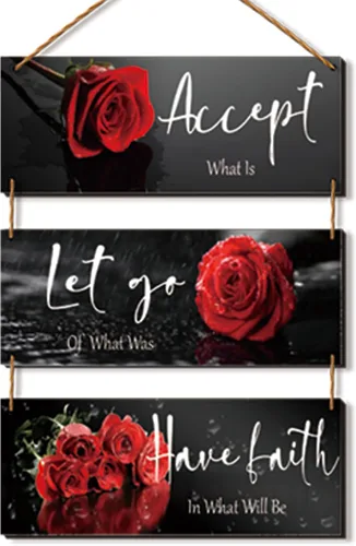 Vista 18 de ZINYAZHE 3 Piezas de Decoración de Pared en Blanco y Negro, Arte de Pared Inspirador de Flores de Madera, Rosas Blancas para Baño, con Frases Rosa