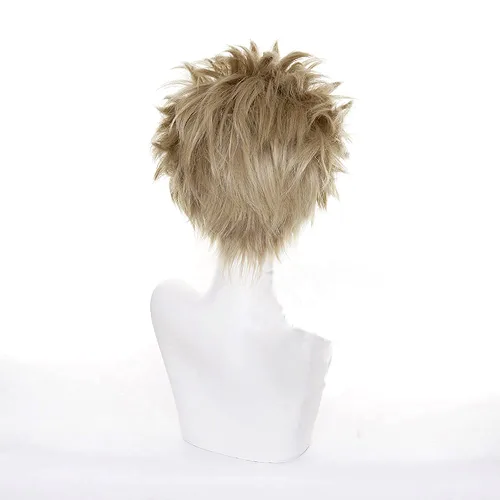 Vista 4 de XiongXiongLe Peluca de cosplay para hombres y mujeres, pelucas de disfraz de anime My Hero Academia, Keigo Takami Hawks, juego de rol, pelucas