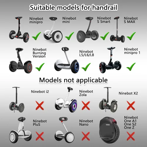 Vista 2 de Ninebot - Repuesto para manillar Ninebot miniPRO miniLITE S Self Balance Hoverboard con mango ajustable, liberación de presión de rodilla