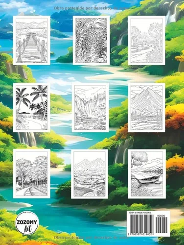 Vista 2 de 100 Paisajes Libro de Colorear para Adultos con Ansiedad (Spanish Edition)