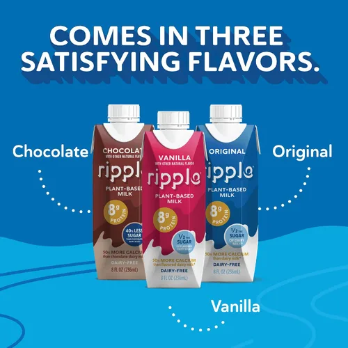Vista 8 de Ripple Leche no láctea de 8 onzas, chocolate (paquete de 12) y Ripple 8oz leche no láctea, vainilla (paquete de 12) y Ripple 8oz leche no láctea