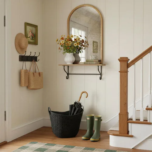 Vista 7 de Household Essentials Cesta de cuerda de papel con asas, cesta de almacenamiento tejida natural, ideal para decoración u organización