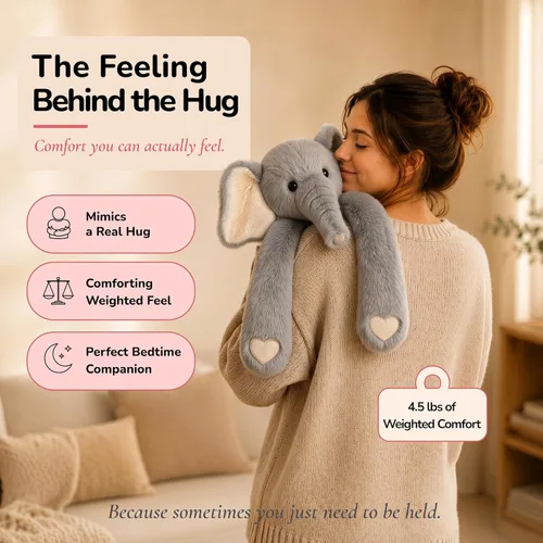 Vista 8 de Huggle Healers Animales de peluche con peso para adultos, adolescentes y niños, brazos de felpa de 36 pulgadas de largo para abrazos, peluche