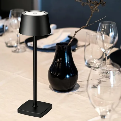 Vista 2 de Lámpara de escritorio inalámbrica led recargable, aluminio, regulable, adecuada para iluminación interior y exterior (negro)