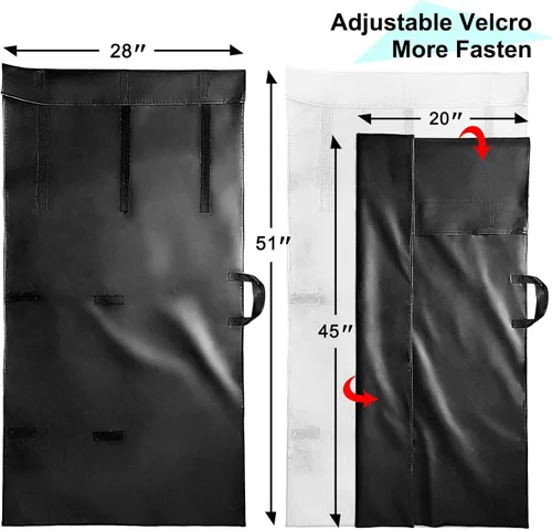 Vista 2 de Bolsa de almacenamiento acolchada para hojas de mesa, paquete de 2, cubierta de hoja de mesa con cierre de velcro ajustable y asa, bolsa