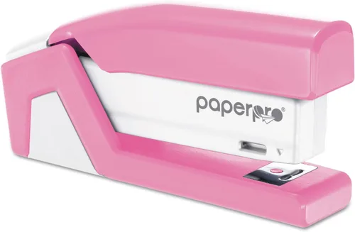 Vista 2 de Grapadora compacta Pink Ribbon, capacidad para 15 hojas, rosa/blanco