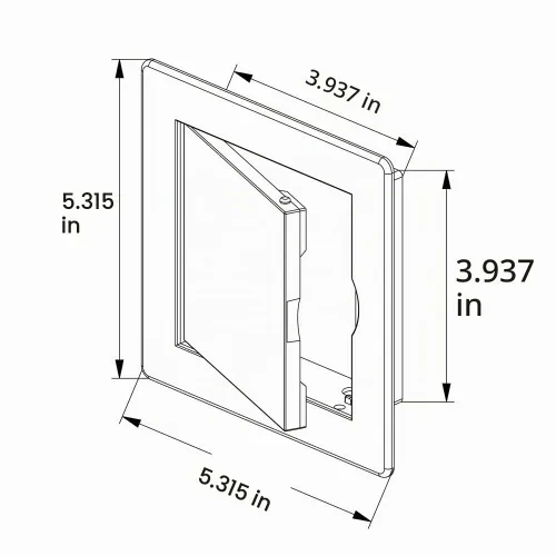 Vista 5 de Awenta Panel de acceso de 4 x 4 pulgadas para paneles de yeso/puerta de acceso de pared de plástico ABS blanco con tapa de solapa/escotilla